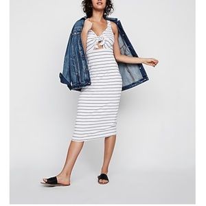 Black and white striped dress